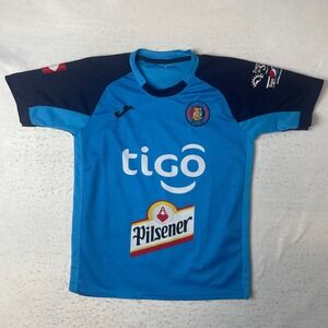 Joma‎ CD FAS Soccer Jersey Mens Medium Blue Pilsener Tigo Sponsor Short Sleeve